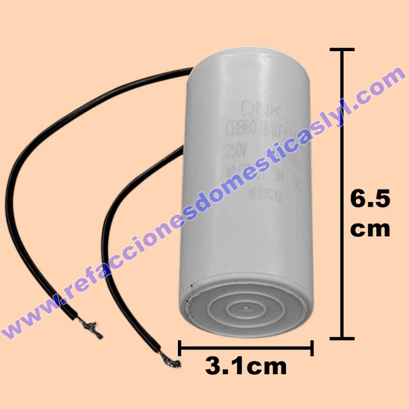 CAPACITOR LAVADORAS CHINAS 16MFD 250V